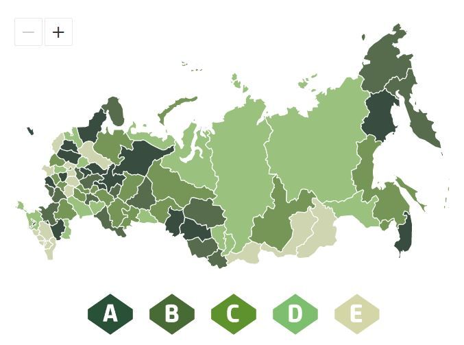 Интерактивная карта финансовой грамотности регионов РФ